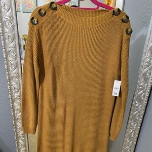Never worn Tan sweater dress.